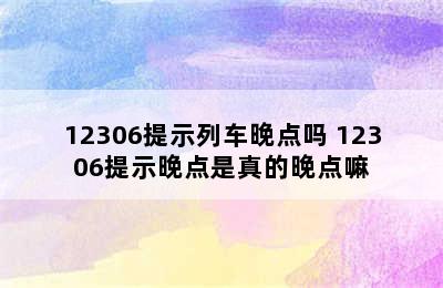 12306提示列车晚点吗 12306提示晚点是真的晚点嘛